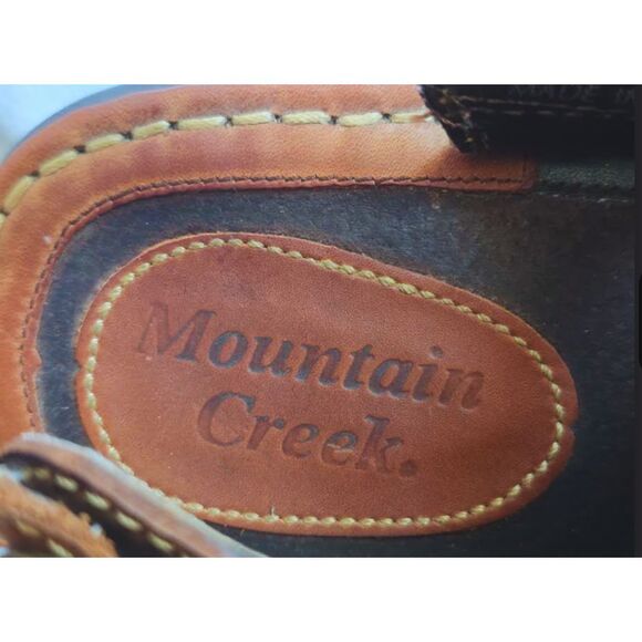 Mountain Creek Men’s 11 Leather Sandals Brown Buckle Slingback Caesar Style Mint - Picture 8 of 10